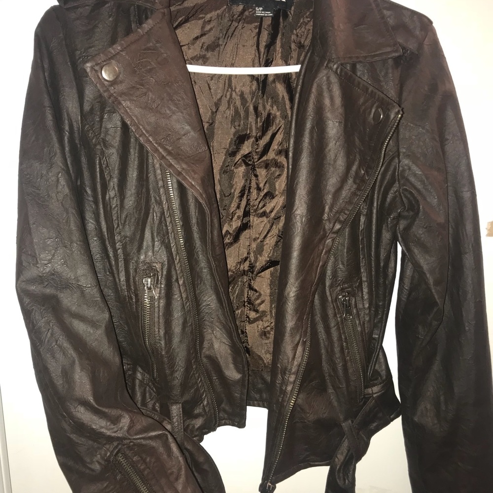 Dark brown leather jacket
